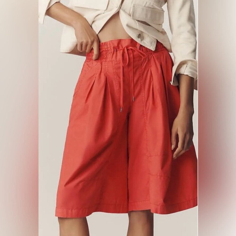 NWT Size S - Anthropologie Ruched Poplin Gaucho Cotton Pants (NWT US$ 128)